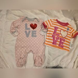 The Children's Place Pink and Orange Love Matching Set